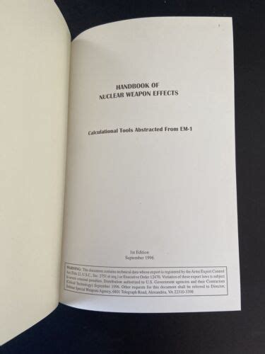 Handbook of Nuclear Weapon Effects Defense Special Weapons Agency John ...