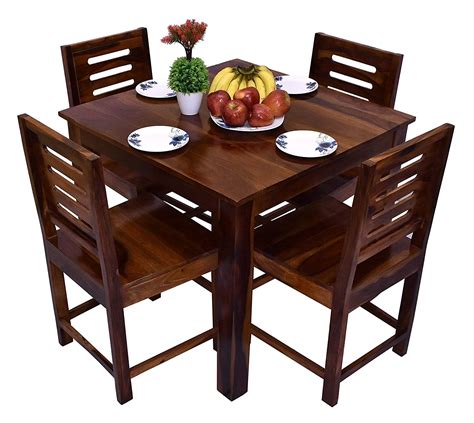KendalWood™ Furniture Solid Wood 4 Seater Dining Table Set with 4 Chairs – kendalwood