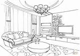 Living Room With Ornament coloring page  Free Printable Coloring Pages sketch template