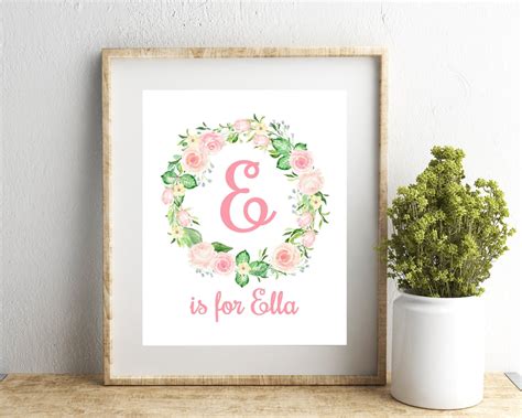 Personalized Nursery Print Baby Girl Nursery Wall Decor