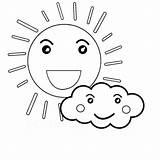 Sun And Clouds Coloring Page Sketch Coloring sketch template