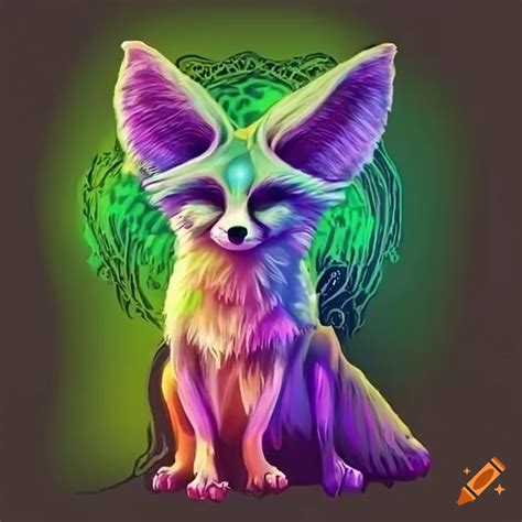 Fennec fox with glowing aura on Craiyon