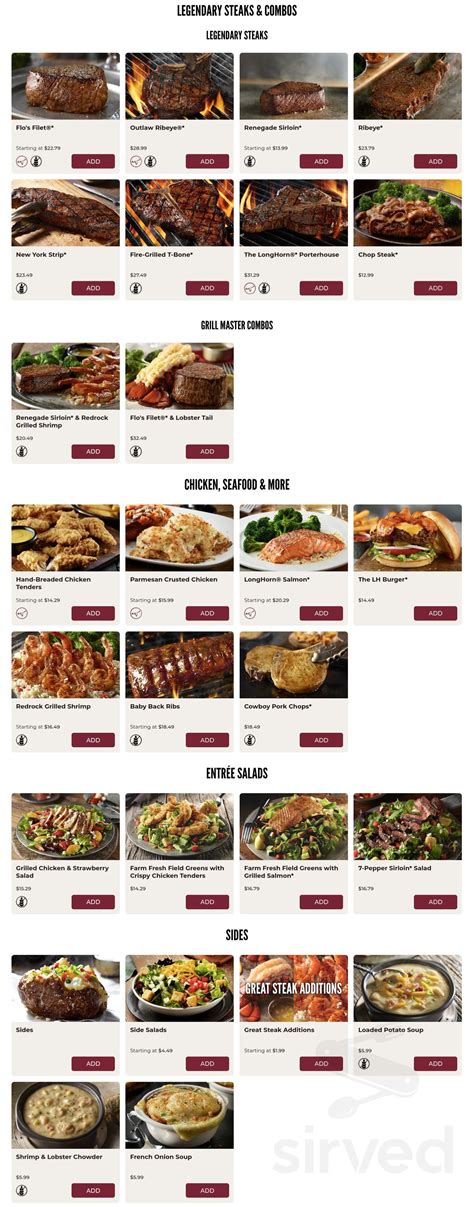 Menu - Delray Beach FL's LongHorn Steakhouse | Sirved