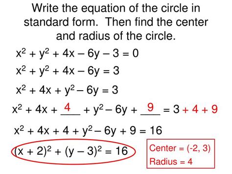 Standard Equation Of A Circle With Radius And Center - Tessshebaylo