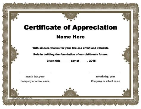 Download Certificate of Appreciation 03 Best Templates, Templates Printable Free, Letter ...