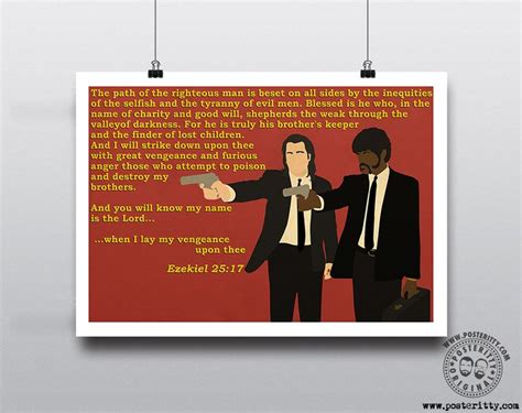 Pulp Fiction "Ezekiel 25:17..." - Minimalist Movie Poster — Posteritty | Pulp fiction ...