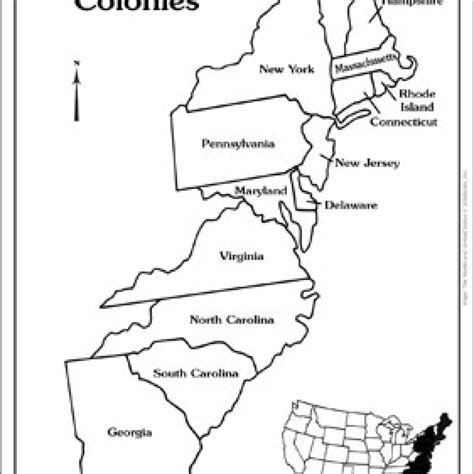 13 Colonies Map Blank Printable