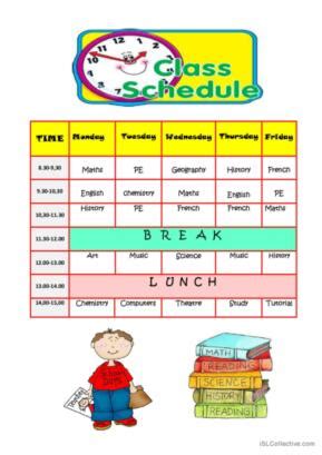 53 Schedule English ESL worksheets pdf & doc