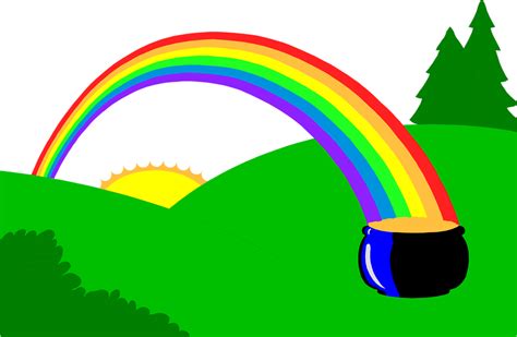 pot of gold rainbow drawing - Clip Art Library