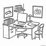 Office Desk Coloring Page 68754 54409 sketch template