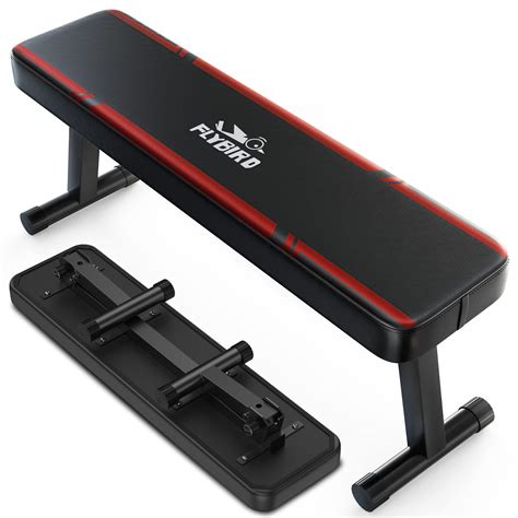 FLYBIRD Flat Weight Bench Foldable 1000 LBS Weight Capacity for Strength Training Bench Press ...