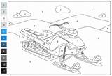 Snowmobile Color By Number coloring page  Free Printable Coloring Pages sketch template