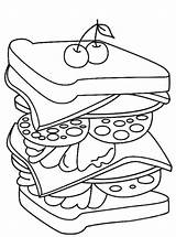 Sandwich Coloring Page / Book Stock Vector  sketch template