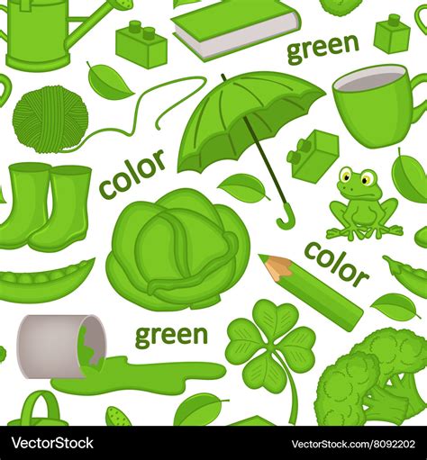 Seamless pattern with green objects Royalty Free Vector