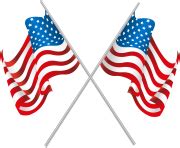 Crossed American Flags Clip Art