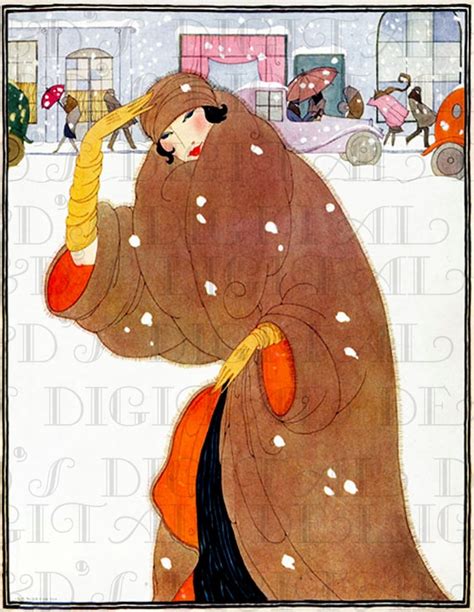 Famous Fab Fur Coat Vogue Art DECO Vintage Illustration. | Etsy