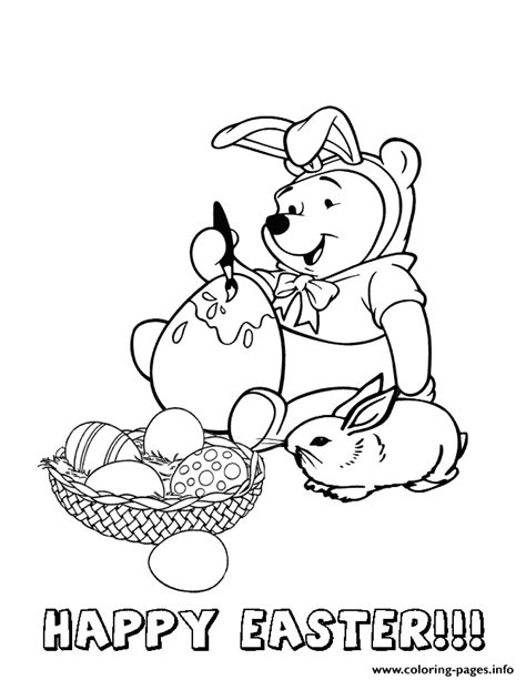 Winnie The Pooh Easter Bunny Coloring Pages Printable