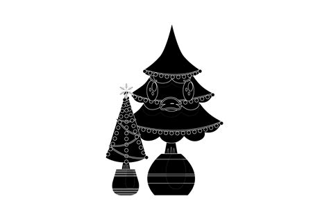 Christmas Kawaii Tree Silhouette Graphic by lionalstudio · Creative Fabrica