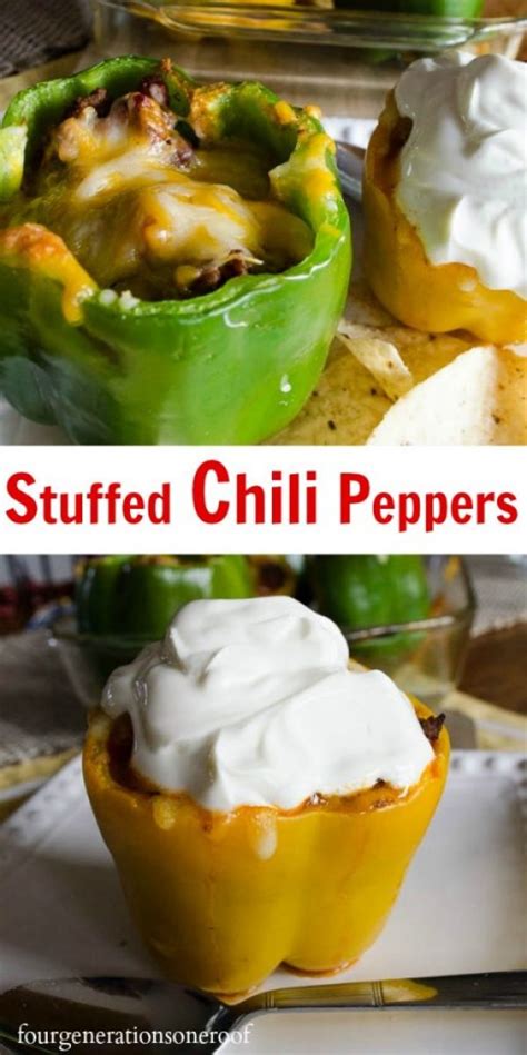 Chili Stuffed Peppers - Four Generations One Roof