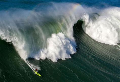 Big-wave surfing at Mavericks, California in 2020