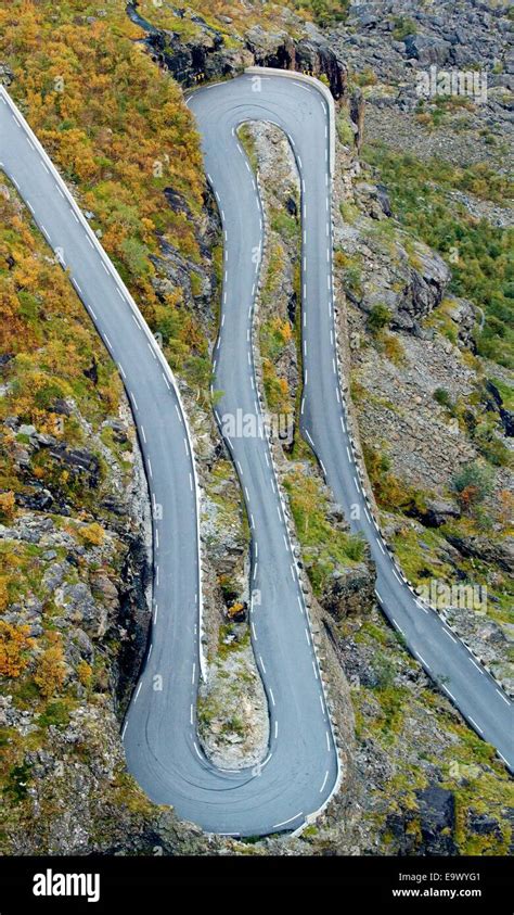 Twisted road in Norway Stock Photo - Alamy