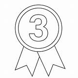 Ribbon Medal Place Clipart Template 1st Award Outline First Coloring  sketch template