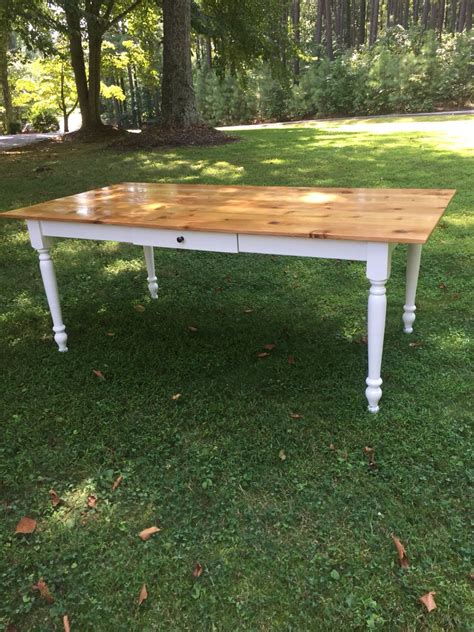 Cedar top, pine base dining table with drawer Dining Table With Drawers ...