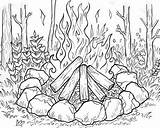 Campfire Coloring Pages sketch template