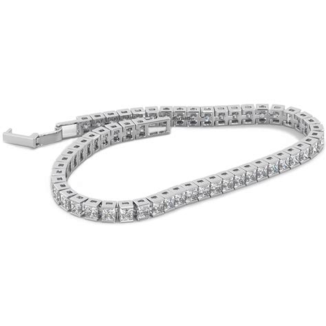 Princess-Cut Simulated Diamond Cz Luxury Tennis Bracelet - 17cm