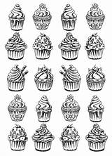 cupcake coloring Page For Kids Big Lacy Cake sketch template