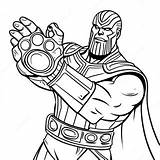 Thanos With Infinity Gauntlet Coloring Page  Pagescom sketch template