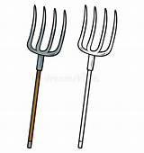 Cartoon Metal Pitchfork Vector Icon For Coloring Stock  sketch template