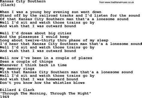 Kansas City Southern, by The Byrds - lyrics with pdf