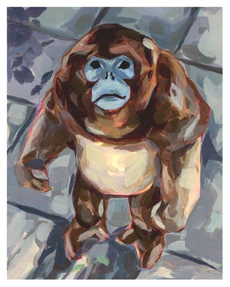 Monkey Art Print Monkey Painting Monkey Wall Art Golden - Etsy