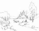 Winter Landscape Coloring Pages & Book For Kids sketch template
