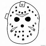 Jason Voorhees Classic Mask Coloring Page 55753 44116 sketch template