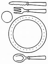 Silverware Pages Coloring sketch template