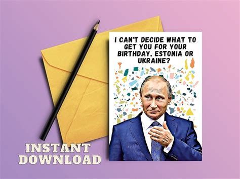 Vladimir Putin Inspired Birthday Card Vladimir Putin funny | Etsy