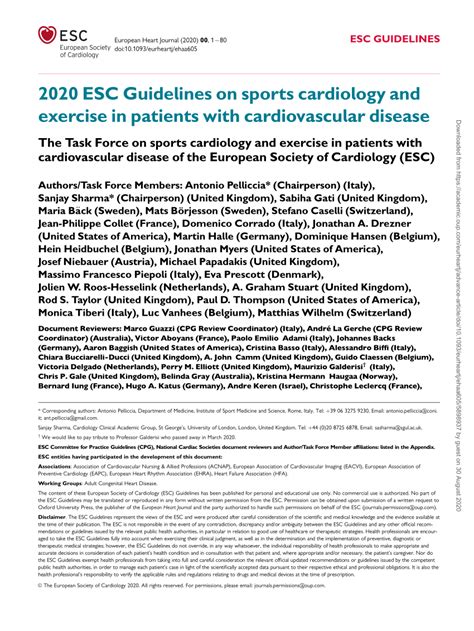 (PDF) 2020 ESC Guidelines on sports cardiology and exercise in patients ...