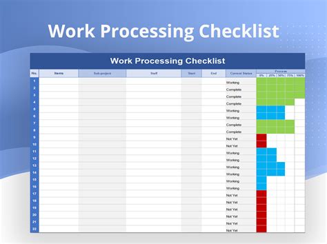 EXCEL of Work Processing Checklist.xls | WPS Free Templates