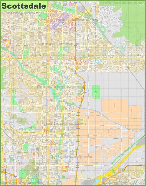 Large detailed map of Scottsdale - Ontheworldmap.com