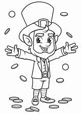 Leprechaun With Gold Coins Coloring Page  Free Printable sketch template
