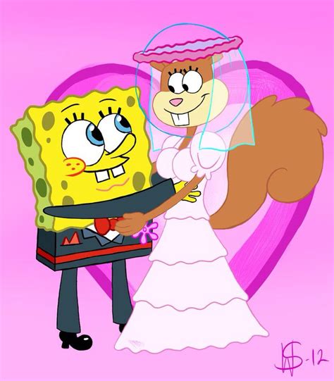 Just married | Spongebob and sandy, Spongebob, Nickelodeon cartoons