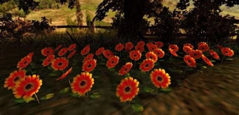 Red Orange Sun Flowers Free 3d Model - .Obj - Open3dModel