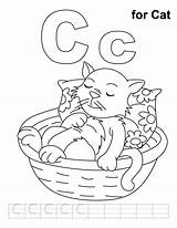 C Is For Cat Coloring Page Abc Pages Letter A  sketch template