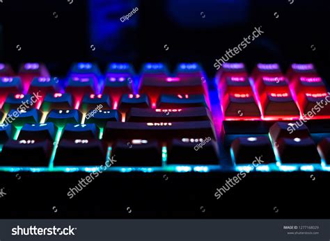 Closeup Shot Keyboard Illumination Backlit Keyboard Stock Photo ...