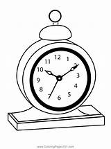 Alarm Clock Coloring Page For Kids  Free Clocks Printable sketch template
