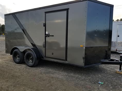 7x14 Charcoal Gray Blackout Cargo Trailer. (ad 722) - USA Cargo Trailer