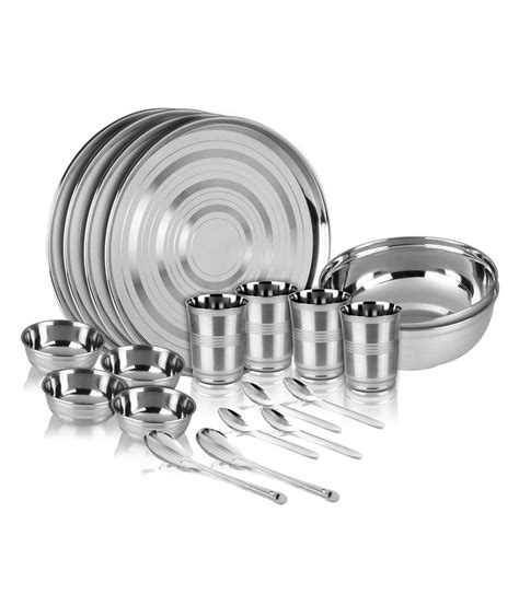 Anjali Stainless Steel Dinner Set- 20 Pcs: Buy Online at Best Price in ...