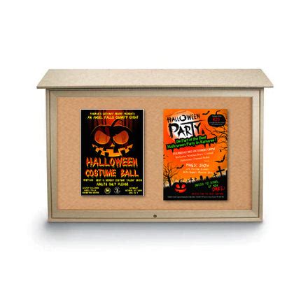 24x48 Outdoor Message Center with Cork Board Wall Mount - Eco-Friendly – Displays4Sale